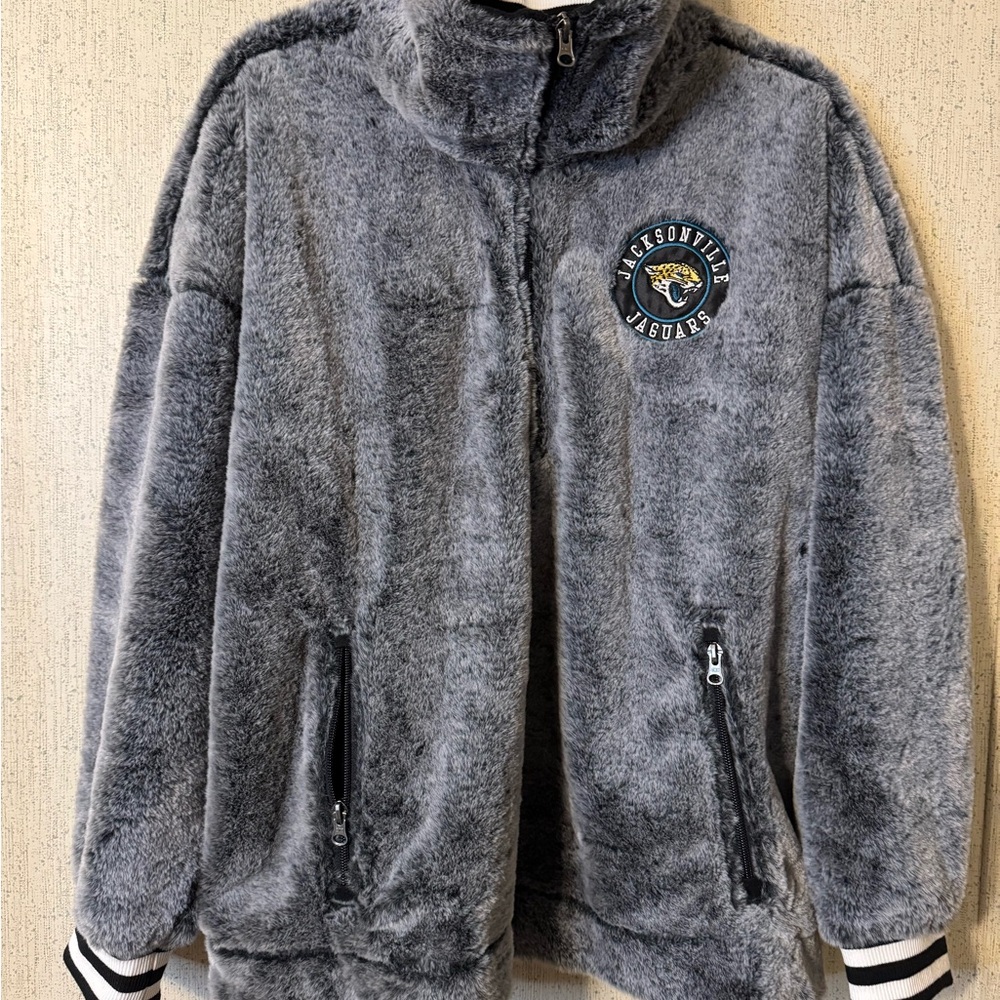 NFL Women’s Frosted Sherpa Pullover w/Rib Knit Sleeves NWT JAGUARS - Picture 2 of 7